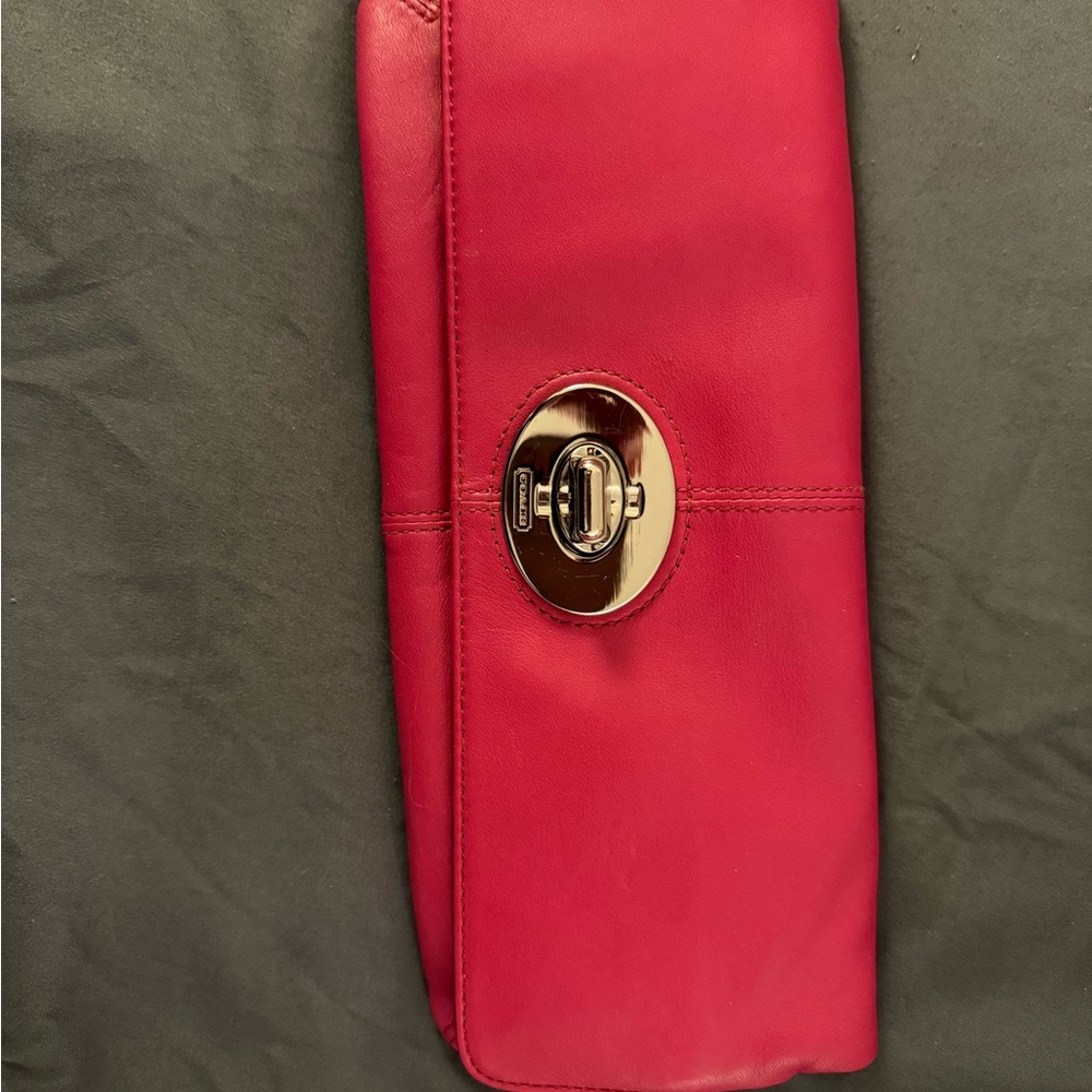 Coach Red Leather Clutch